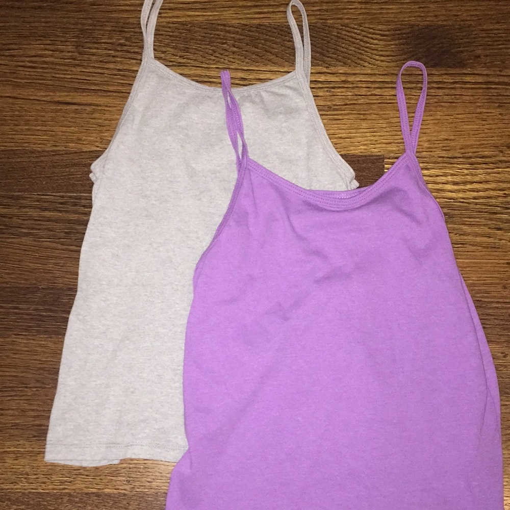 purple & gray tank-tops